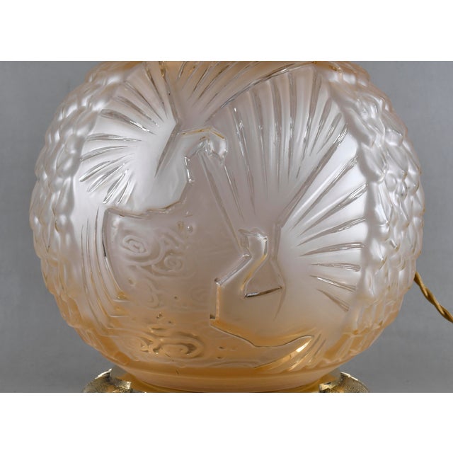 Metal French Art Deco Table Lamp by Muller Freres - 1930 France For Sale - Image 7 of 14