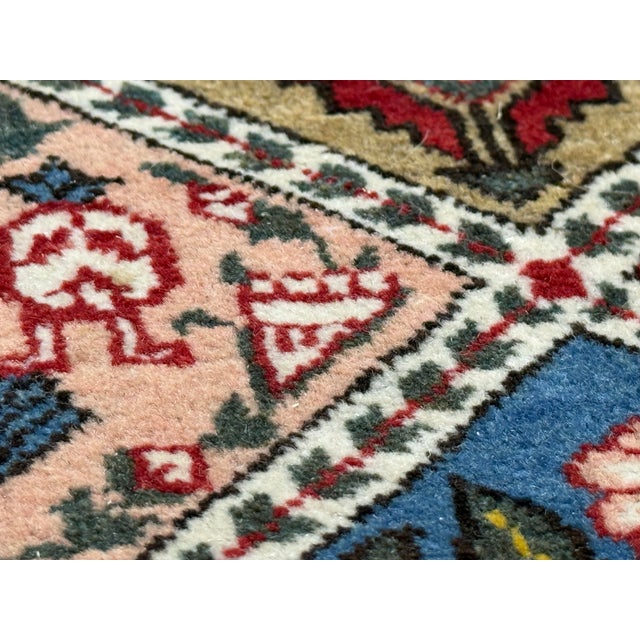 4ft 7in × 6ft 10in Persian Bakhtiari-Style Kheshti Garden Panel Wool Rug, Vintage For Sale - Image 9 of 12