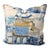 Chinoiserie Pair of 22'' Thibaut Chinoiserie-Inspired Blue & Gold Scenic Throw Pillows For Sale - Image 3 of 6