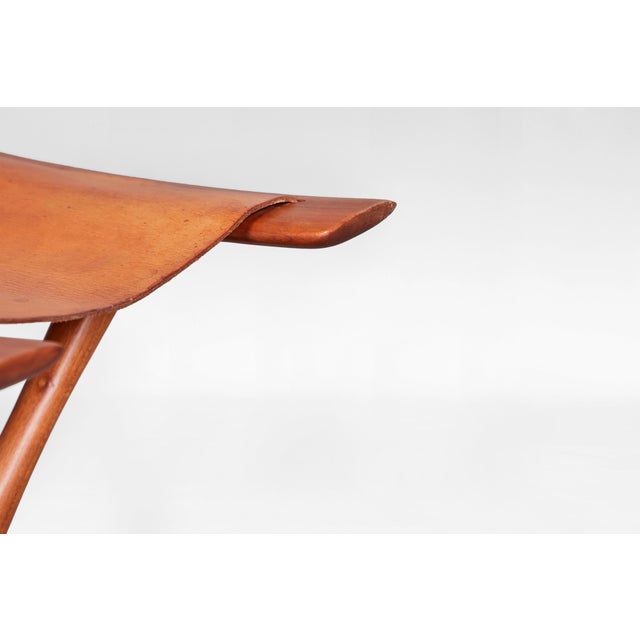 Ole Wanscher Egyptian Stool by Ole Wanscher for PJ Møbler, 1950s For Sale - Image 4 of 7