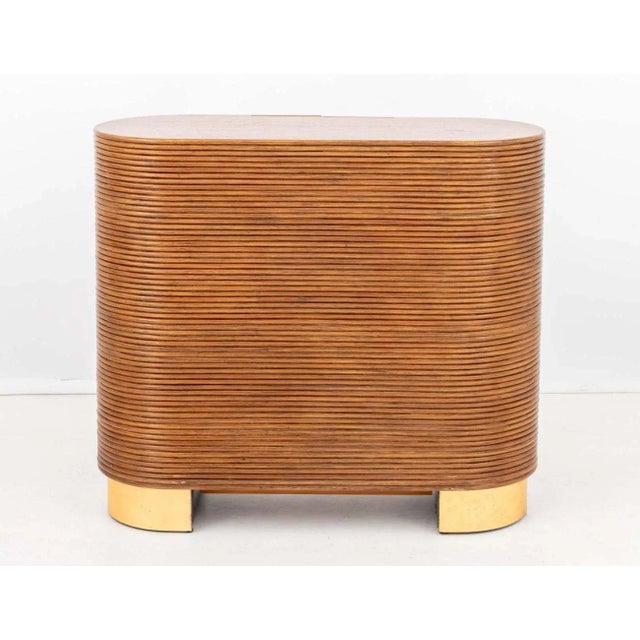 Brown Brett Beldock for Cb2 "Avalon" Rattan Bar Cabinet For Sale - Image 8 of 8