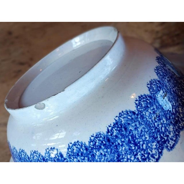 Folk Art 19thc Blue Spatter Ware Pitcher & Bowl Set For Sale - Image 3 of 6