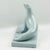 Art Deco Saint Clement France Art Deco Cubist Blue Crackle Ceramic Seal Sculpture For Sale - Image 3 of 10