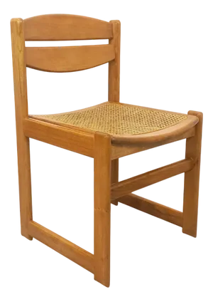 Vintage Sleigh Chair in Beech and Cane, 1980s
