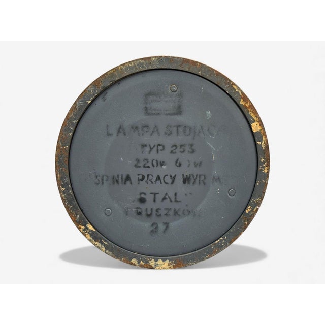 Polish Modern, Steel, Lacquered Metal, Adjustable Floor Lamp, Poland, 1960s For Sale - Image 10 of 10