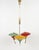 Metal Mid-Century Chandelier in Enamel Metal and Brass in the style of Stilnovo, Italy, 1950s For Sale - Image 7 of 17