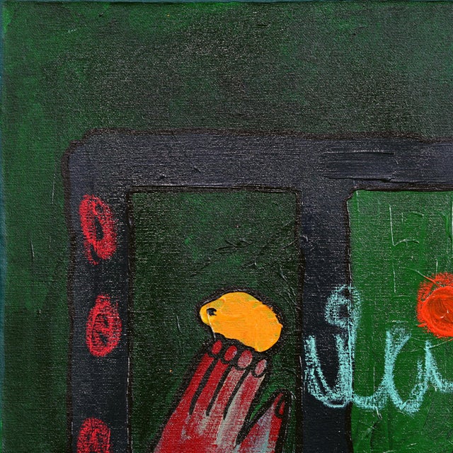 Rainy Apartment - Original Figurative Cubist Mixed Media Painting on Canvas by Valerie Etitinwo For Sale In Los Angeles - Image 6 of 9