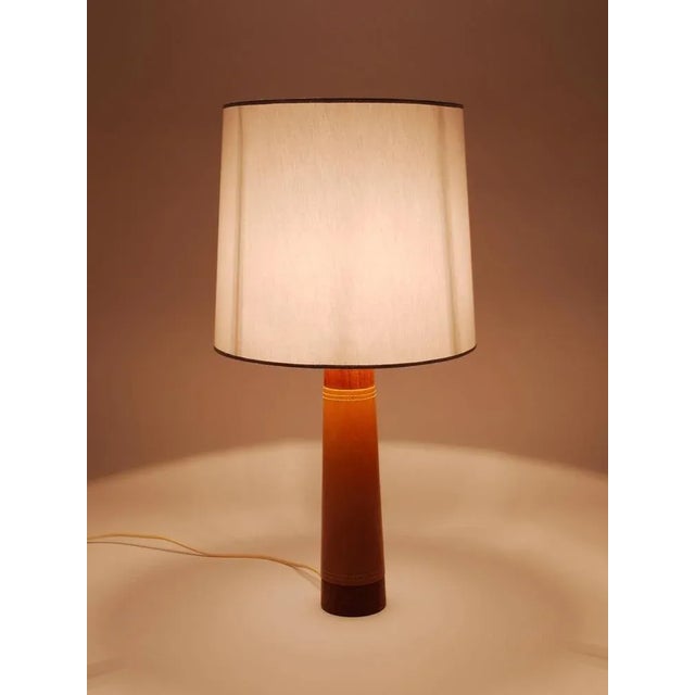 Mid-Century Danish Teak Leather Table Lamp, Denmark, 1950s For Sale - Image 10 of 11