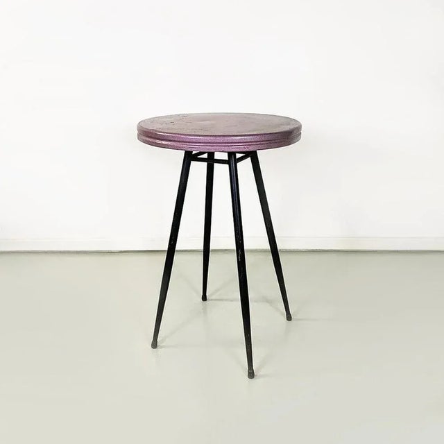 1950s Mid-Century Modern Italian Black & Purple Plum Metal Bar Tables, 1950s, Set of 2 For Sale - Image 5 of 11