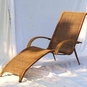 1980s 1980s Wicker Chaise Lounge with Rattan Arms For Sale - Image 5 of 6