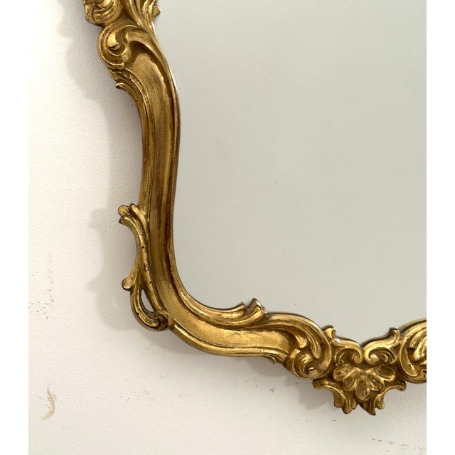 Wood English Rococo Revival Gilt Wall Mirror (H 38 X W 25) For Sale - Image 7 of 12