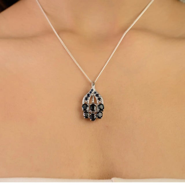 Elegant 3.61 Carat September Birthstone 925 Silver Pendant for Women's - Thanksgiving Gift For Sale - Image 4 of 10