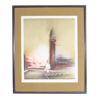 Signed Cityscape Lithograph by Peter Paul For Sale