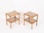 Beautiful pair of mid-century rectangular nightstands or side tables crafted in bamboo, rattan, hand-woven wicker and...