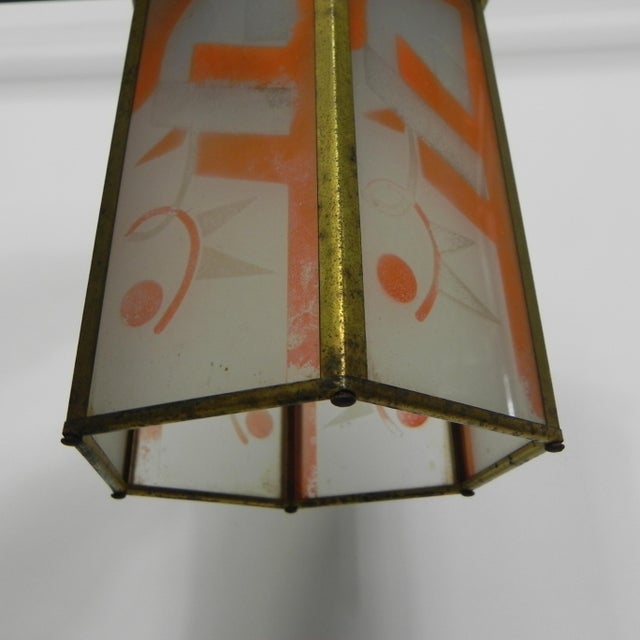 Art Deco Hanging Lamp with Glass Plates For Sale - Image 6 of 17