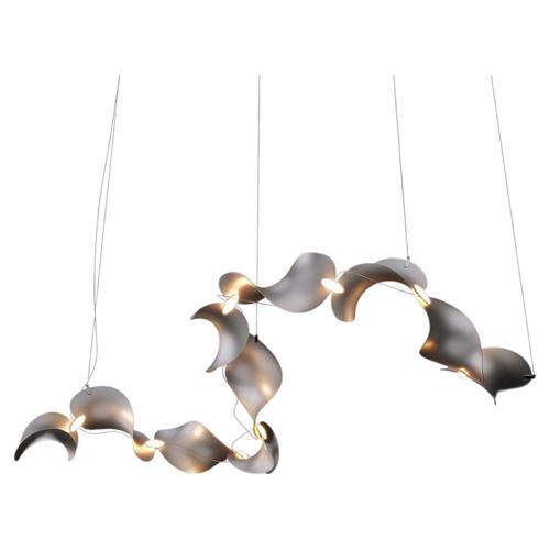 Dune 10 Curve Chandelier in Aluminum with Silver Anodized Finish by Moss Objects For Sale - Image 15 of 15