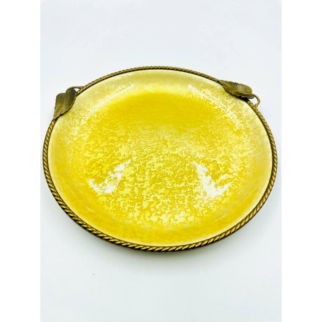 The color is eternally vibrant and craftsmanship is wonderful on this handsome porcelain enameled trinket dish. Created in...