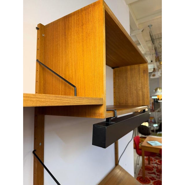 Royal System Teak Wall Shelf with Lamp by Poul Cadovius for Cado For Sale - Image 9 of 11