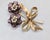 Napier Vintage 1950s Signed Napier Purple Glass & Faux-Pearls Floral Spray Brooch For Sale - Image 4 of 7