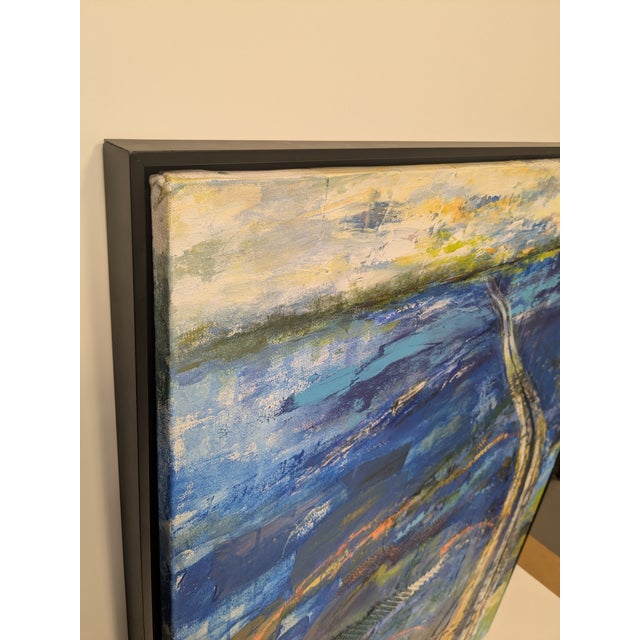 Buckman Bridge, Abstract Expressionist, Mixed Media on Canvas, Marsha Glazière For Sale - Image 4 of 9