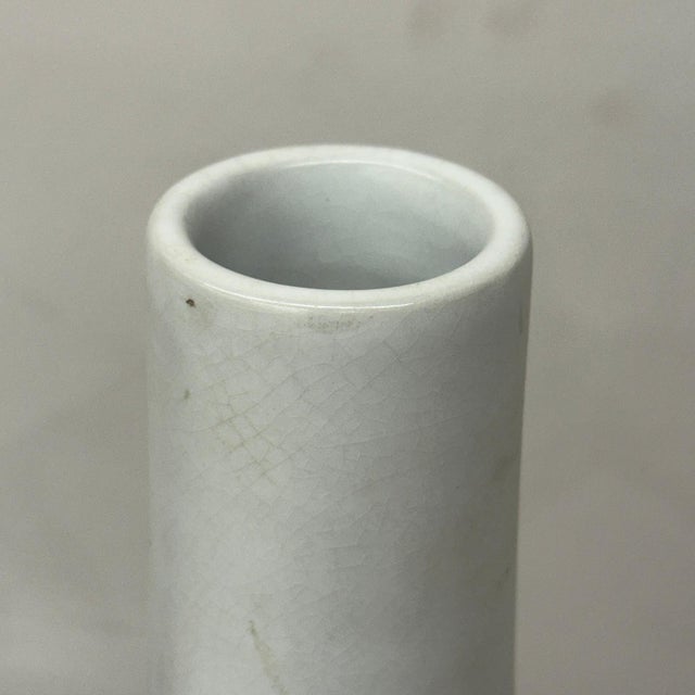 Brown Tall Brown & Green Ceramic Vase with Narrow White Neck For Sale - Image 8 of 8