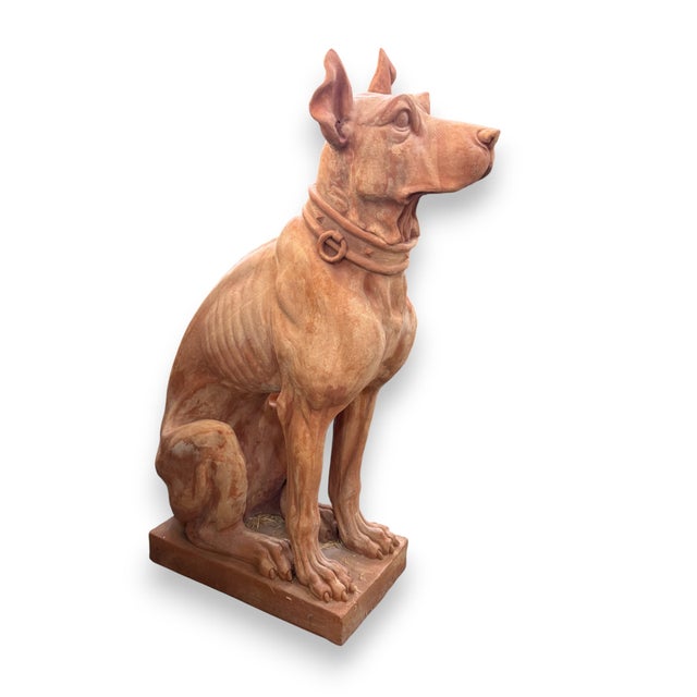 Italian Italian Terracotta Dog Statue For Sale - Image 3 of 8