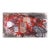 Red Splatters on Grey Field - Abstract Expressionist in Acrylic on Linen by D Whalen For Sale