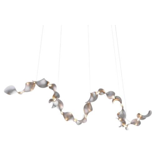 Dune 16 Curve Pendant Light in Aluminum with Silver Anodized Finish by Moss Objects For Sale - Image 15 of 15