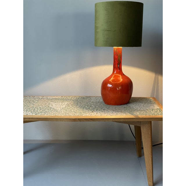 Orange Ceramic Table Lamp, 1970s For Sale - Image 4 of 18