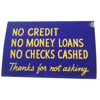 40s Royal Blue Shop Sign For Sale