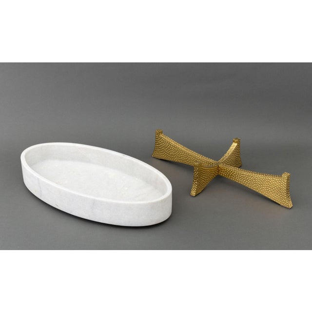 Googie Style "Lax" Marble Bowls on Stands, Pair For Sale In New York - Image 6 of 6