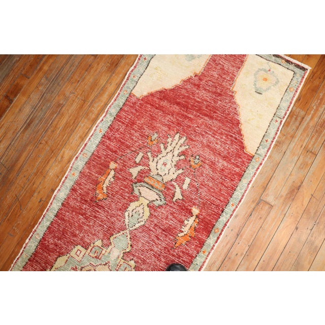 Zabihi Collection Turkish Narrow Red Runner For Sale In New York - Image 6 of 9