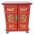 Vintage Red Lacquered Oriental Nightstand With Ornate Gilded Carvings For Sale