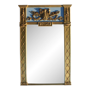 Carvers' Guild Hepplewhite Trumeau Antique Gold Mirror