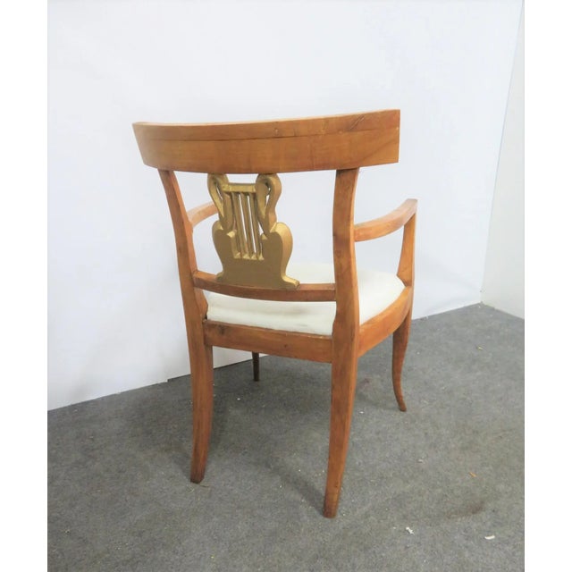 Early 20th Century Biedermeier Style Gilt Swan Arm Chair For Sale - Image 4 of 7