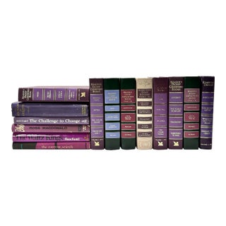 Vintage Purple Decorative Books for Staging- Set of 14 For Sale