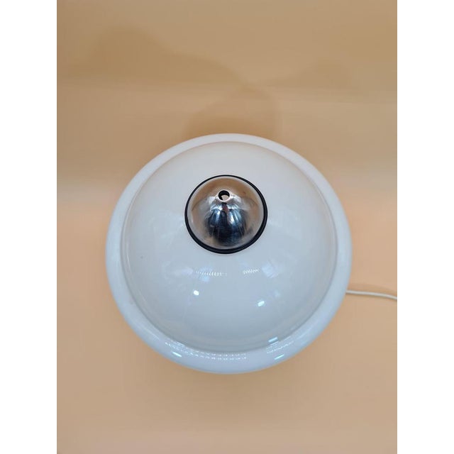 1970s Vintage Space Age Table Lamp in Frosted Glass, 1960s For Sale - Image 5 of 12