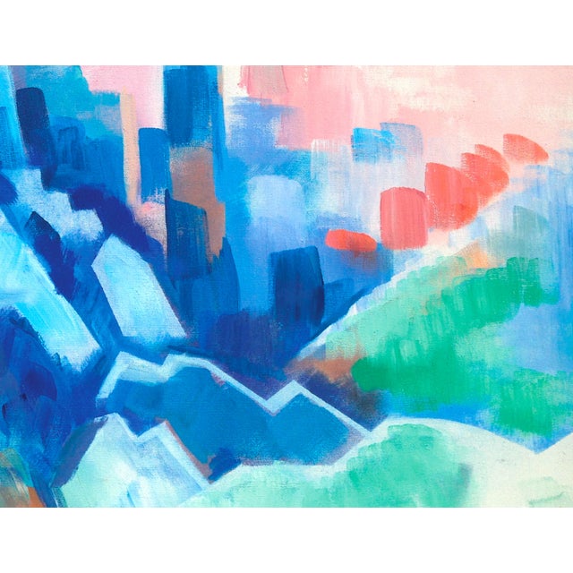 Abstract Large Scale Abstracted Cityscape -- Mountains Overlooking the City by Erle Loran For Sale - Image 3 of 3