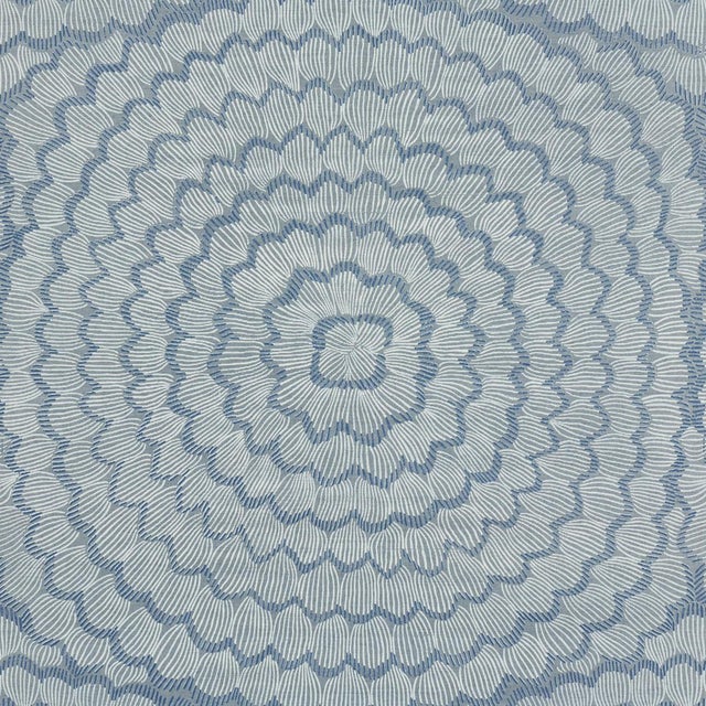 Schumacher X Celerie Kemble Feather Bloom Sisal Wallcovering In Cornflower For Sale