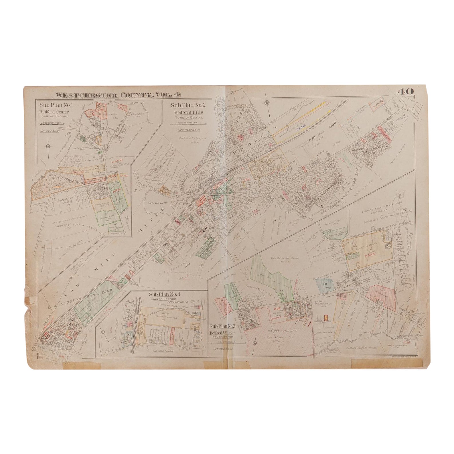 Vintage Hopkins Map of Bedford Hills Bedford Village Chairish