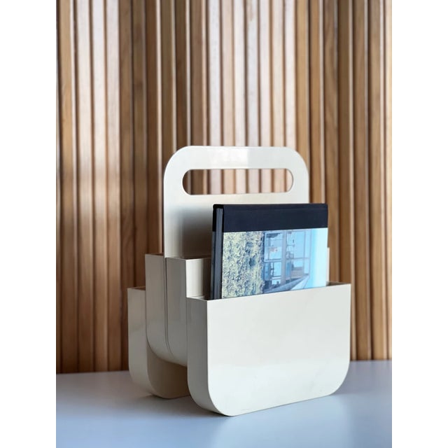 1970s Cream Abs Plastic Olaf Von Bohr for Kartell Magazine Rack Chairish