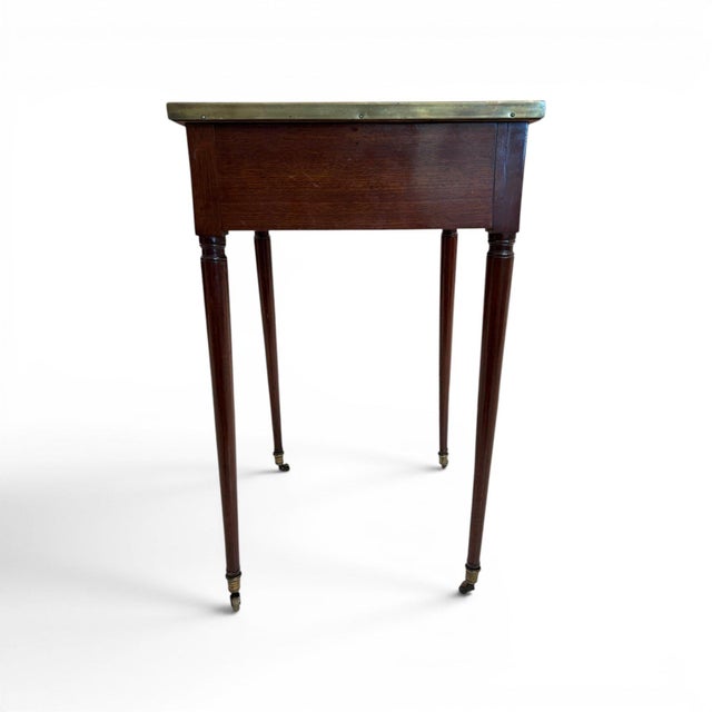 18th Century French Louis XVI Walnut Rafraichissoir Table With Turquin Marble For Sale In New Orleans - Image 6 of 6