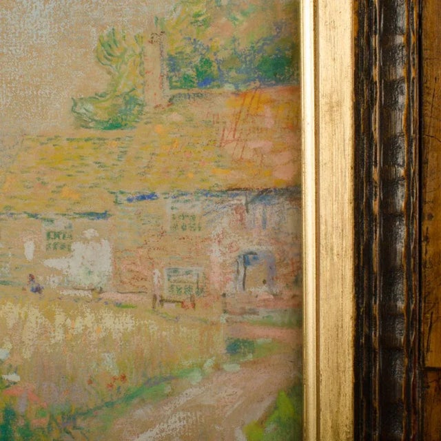 Light Green Mid 20th Century "Country Cottage" Impressionist Style Landscape Oil Painting, Framed For Sale - Image 8 of 9