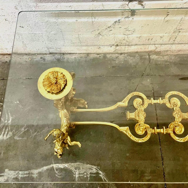 1990s French Louis XVI Style Coffee Table – Glass Top For Sale In Miami - Image 6 of 11