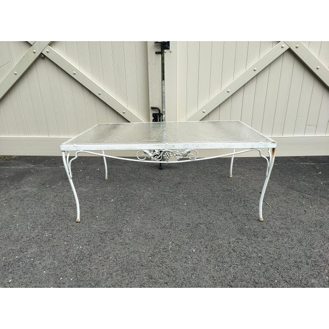 Industrial Mid 20th Century Floral Patio Garden Table For Sale - Image 3 of 10