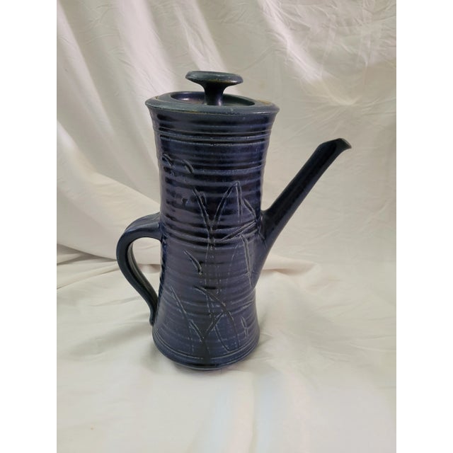 1990s 1990s Tall Signed Studio Pottery Pitcher For Sale - Image 5 of 10