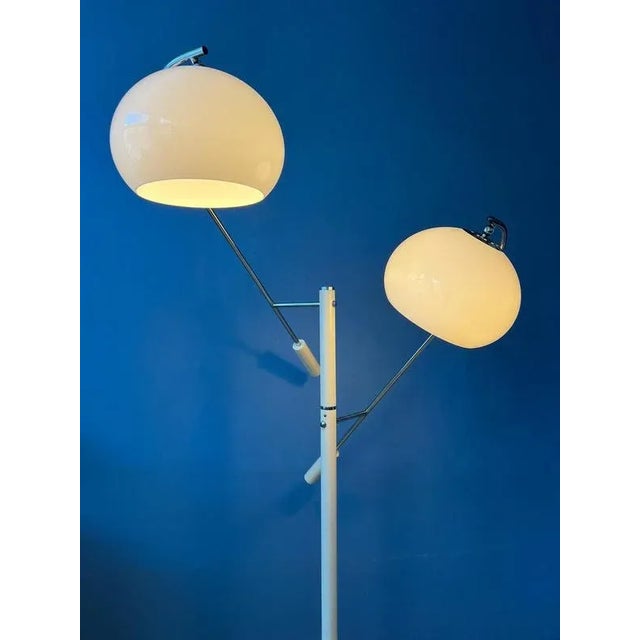 Space Age White Mushroom Swing Arm Floor Lamp from Dijkstra For Sale - Image 3 of 11
