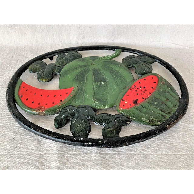 1980s Vintage Watermelon Trivet For Sale - Image 5 of 7