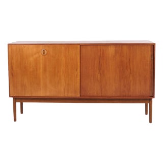 Vintage Danish Teak Sideboard with Sliding Doors, 1960s For Sale