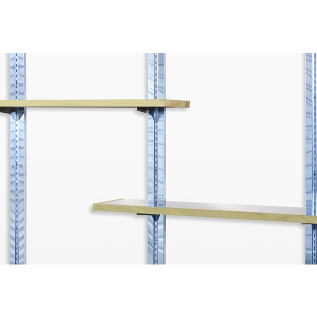 1970s Vintage Italian Chrome and Brass “Cityscape” Wall-Mounted Unit For Sale - Image 5 of 14